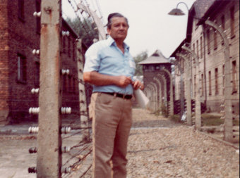 Ya’acov Handeli on one of his first visits to the Auschwitz Memorial, 1989'© Ya’acov Handeli