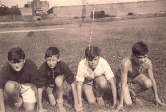 Makkabi Sports Club in Leipzig, around 1935/36,'from left to right: Herbert Kalter, Joseph (“Bubi”) Kalter, Leo Kornblut, unidentified'© Herbert Kalter